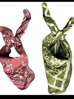 2 Indian print 100% cotton bandanas